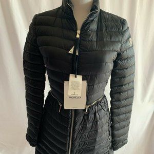 Moncler Womens Agatelon Quilted Jacket Coat Down Puffer NWT Size 0 XS Black